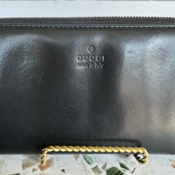 GUCCI Leather & Bamboo Wallet - Picture 2 of 14